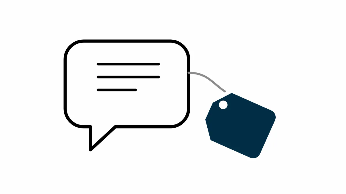 Ilustração: um balão de conversa do WhatsApp com uma etiqueta de aluguel presa por um fio, para dizer que o número não é seu.